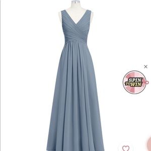Azazie Flora Blue Bridesmaid Dress